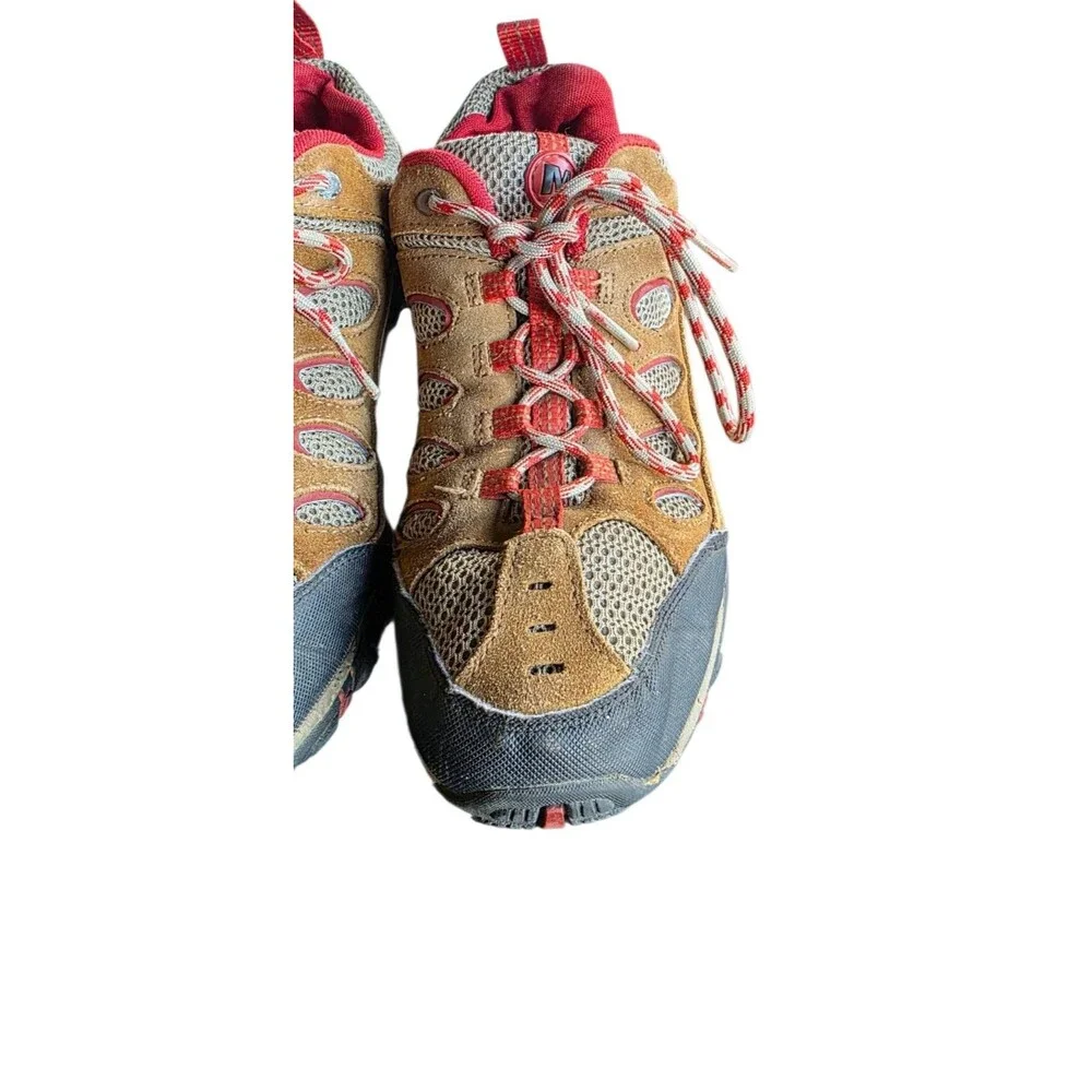 Merrell Kangaroo/Ochre Hiking Trail Shoes Men's US 8.5 Brown Red Suede Vibram